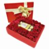 roses and chocolates in gift box