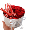 Lindt chocolates and roses in gift box
